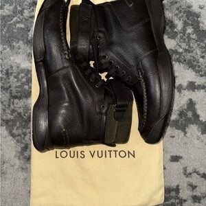 Louis Vuitton Men's Dark Brown Leather Boots